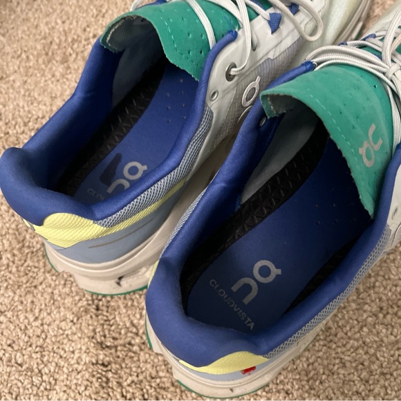 On Running Men's White and Teal Athletic Shoes - Picture 7 of 7